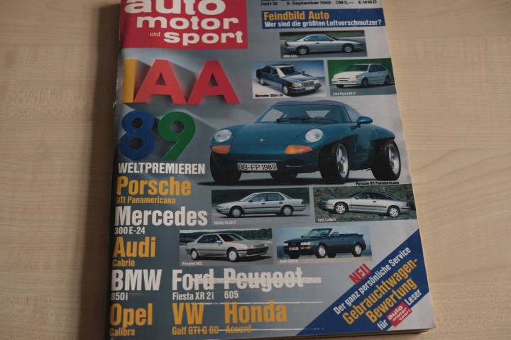 Deckblatt Auto Motor und Sport (19/1989)